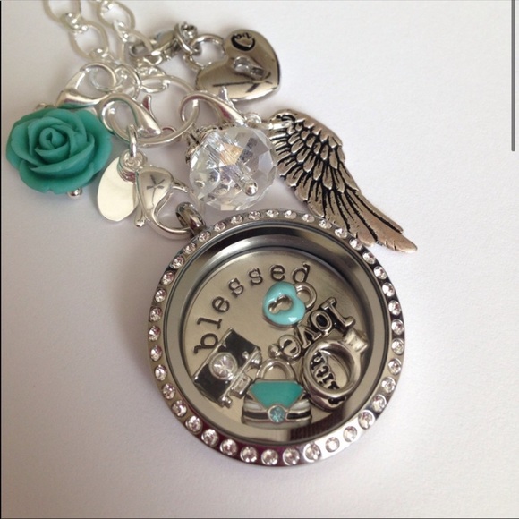 SOLD • 3/$15 🖤 Origami Owl 🖤 Turquoise Teardrop Crystal - Picture 9 of 9